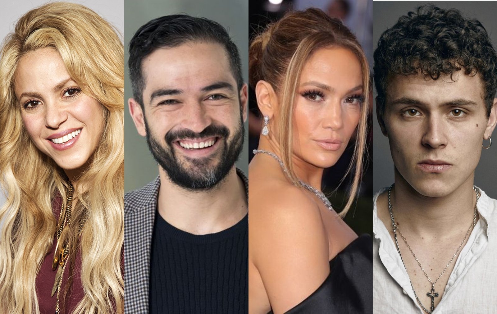 Shakira, Alfonso Herrera, Jennifer Lopez e Aron Piper (Foto/Montagem/Estrela Latina)