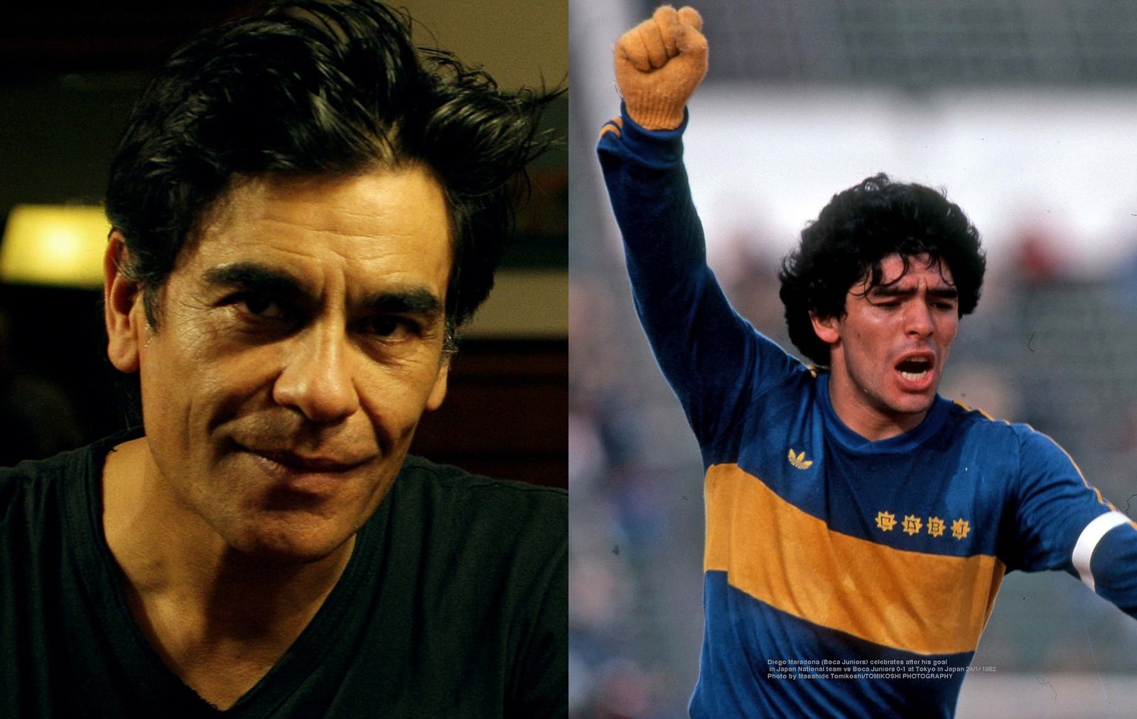 Juan Palomino interpreta Diego Maradona em série documental sobre a vida do craque argentino (Foto: Reprodução/Montagem)