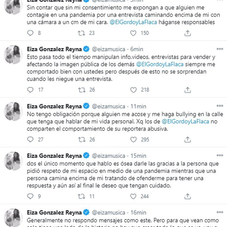 Eiza González em publicações no Twitter (Reprodução: Twitter)