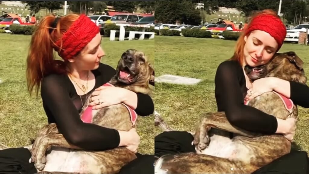 Ariadne Diaz e sua cachorra, Tacha (Reprodução: Instagram)
