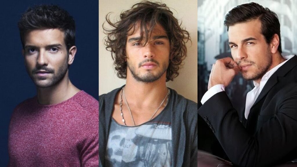 Pablo Alborán, Marlon Teixeira e Mario Casas integram a lista anual dos rostos mais bonitos de 2021 (Reprodução/Montagem Estrela Latina)